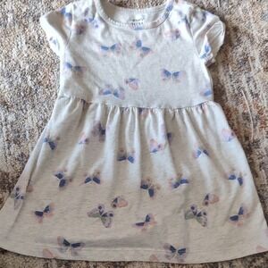 Carter's Gray Dress with Pink and Blue Butterflies